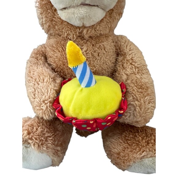 GUND Happy Birthday Animated Singing Teddy Bear Plush Candle Lights Up NWT - Picture 4 of 8